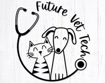 Future Vet Tech chien et chat Svg. Vet School Png Clipart. Assistant vétérinaire pour animaux de compagnie Svg pour chemises, tasses, cadeaux. Fichier Svg vinyle petit animal.
