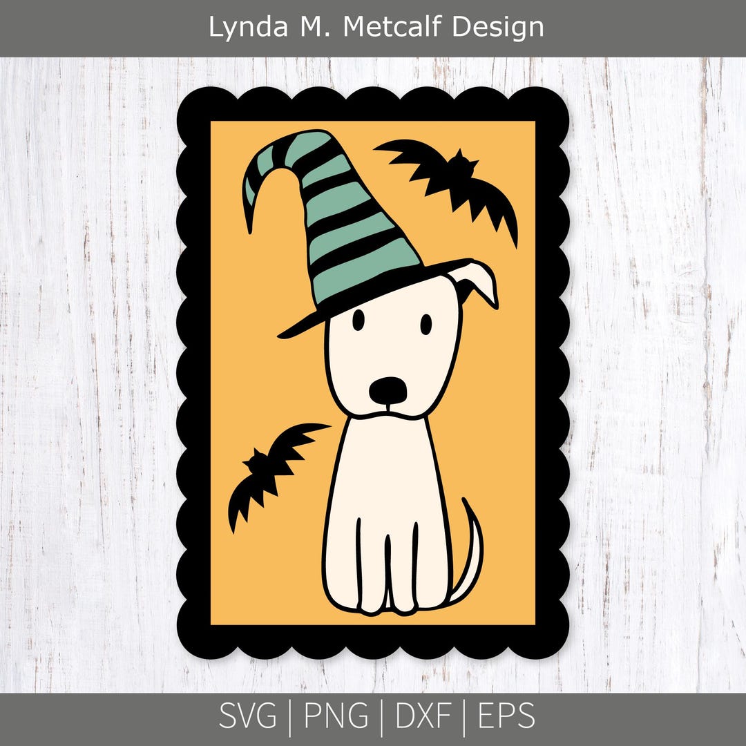 Halloween Witch Dog Svg for Cutting Machines. Puppy Witch With Bats Png ...