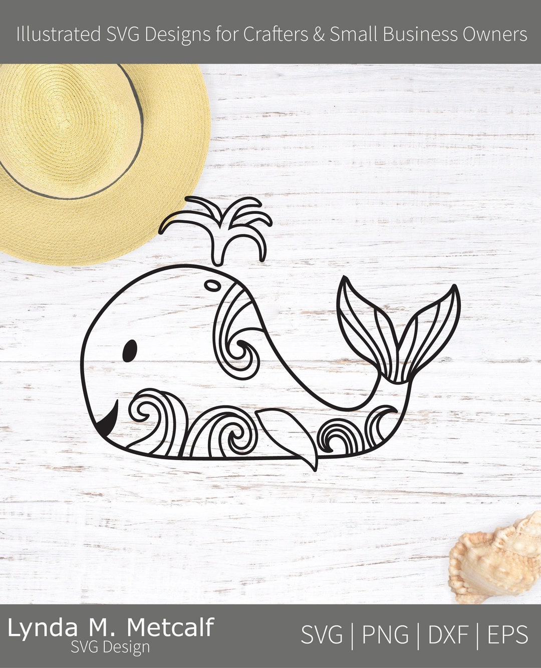 Whale SVG File, Beach Svg, Whale Png, Ocean Whale Svg, Cute Whale Svg