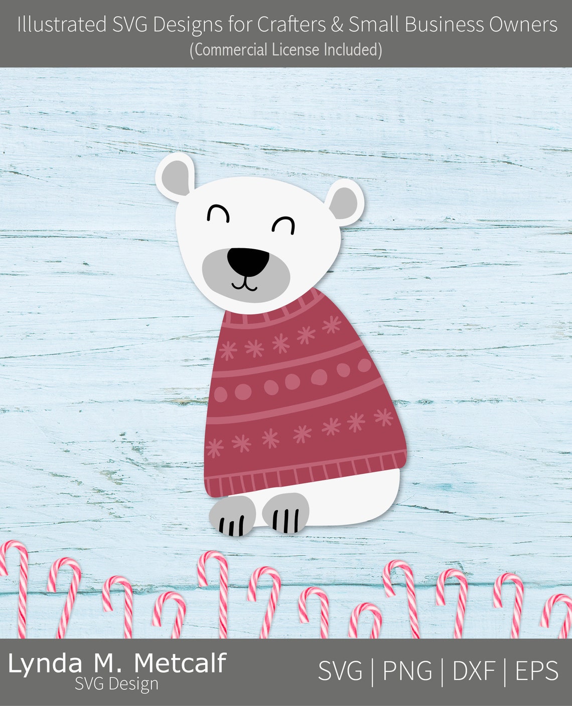 Christmas Polar Bear SVG Holiday Polar Bear Svg Polar Bear | Etsy