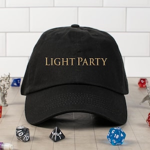 Light Party Embroidered Dad Hats, MMO Gamer Inspired Embroidered Hat, Funny Dad Hat, Nerd Gaming Gift