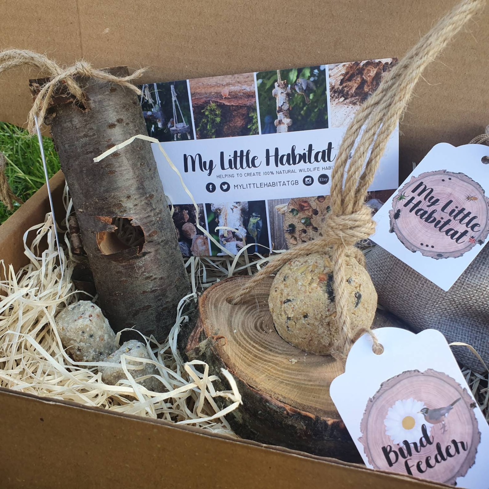 Bird Feeder Gift Set Duo natural Handmade Bird Food Etsy UK