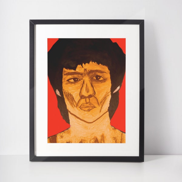 Bruce Lee  Poster by Ilker Ortac, Original Bruce Lee Print Art, Bruce Lee llustration Poster  Bruce Lee Painting Original Poster, Art Decor