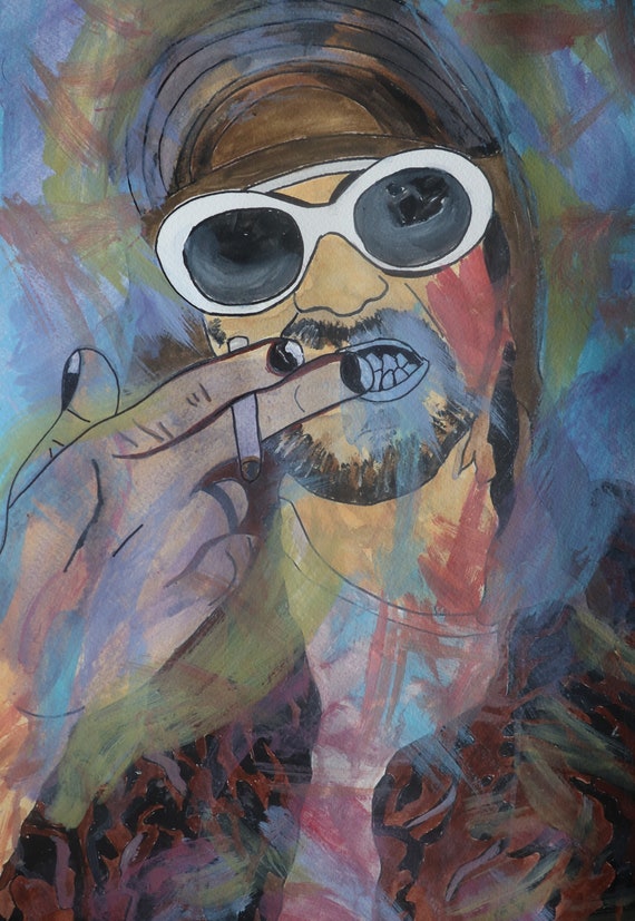 Kurt Cobain - Nirvana Watercolor Painting - 13.7 X 19.6 Inch