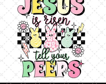 Jesus is Risen Tell Your Peeps Boys Shirt, Easter Jesus Kid Shirt, Cute Bunny Peep Shirt, Easter Toddler Shirt, Christian Kids Gift