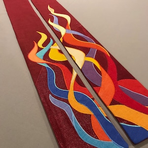 Pentecost Ribbons of Fire stole - Made to Order