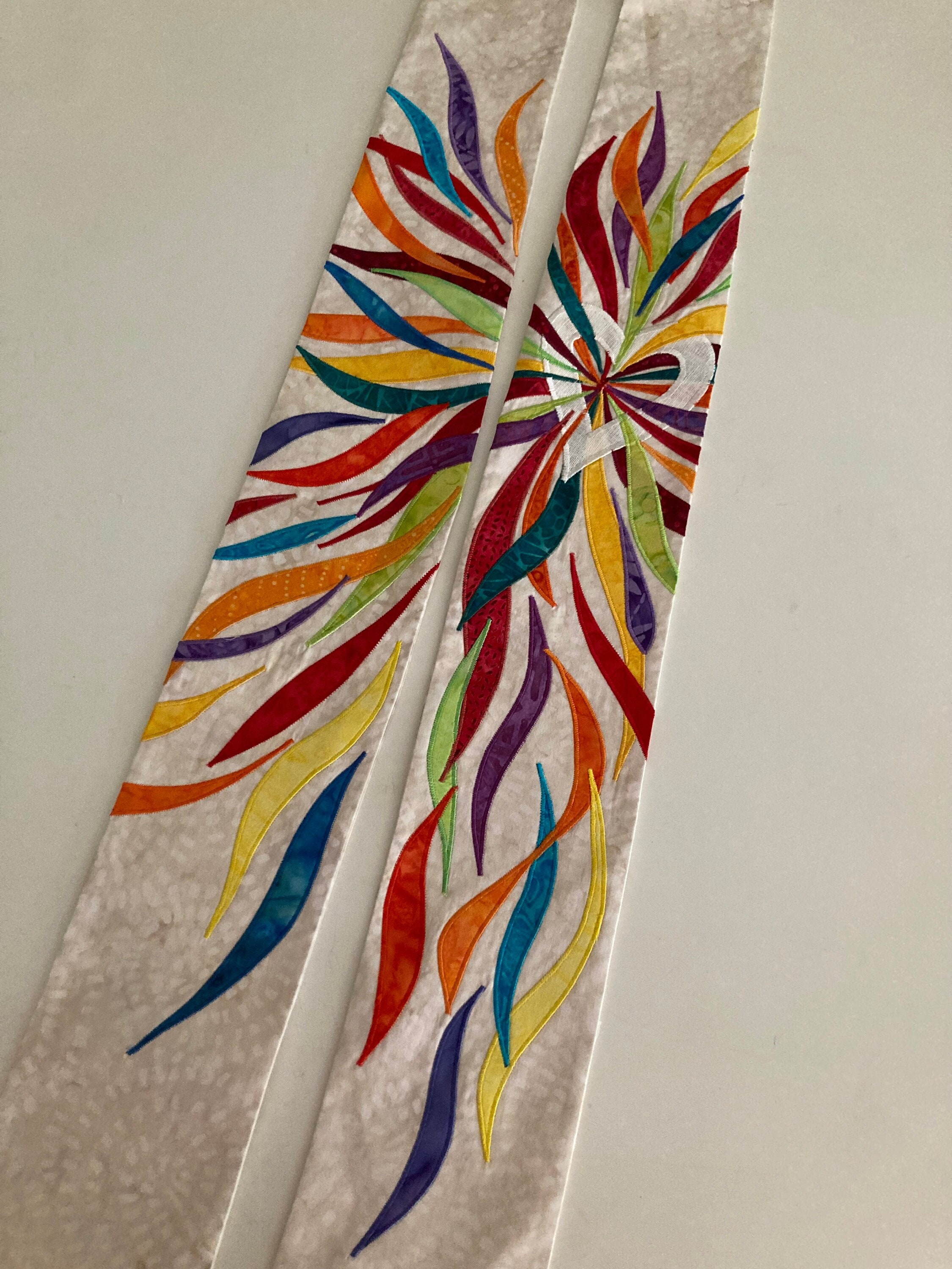 White Burning Heart Stole