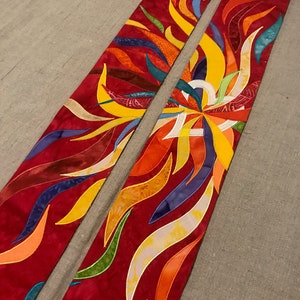 Pentecost Burning Heart Stole - Made to Order