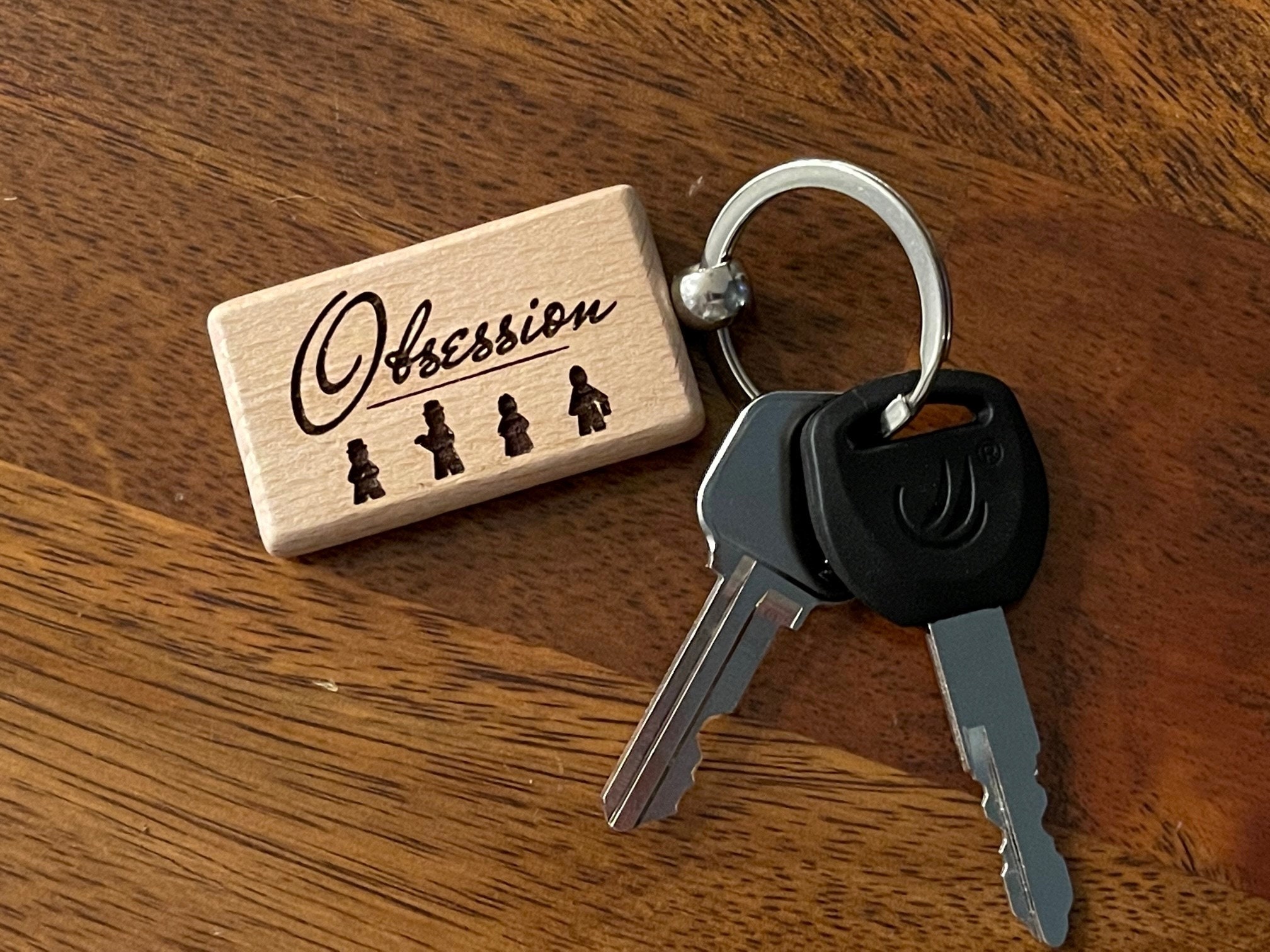 Engraved Hardwood Obsession Game Keychain - Etsy
