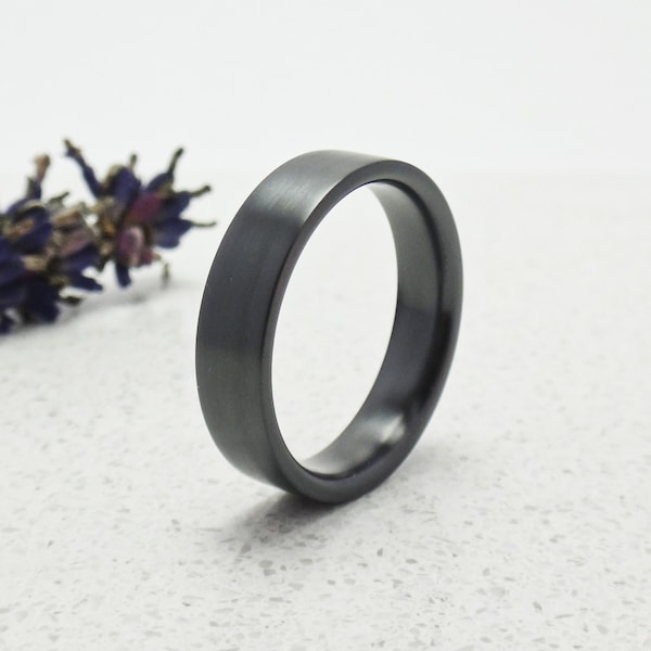 Black Zirconium Ring - Etsy