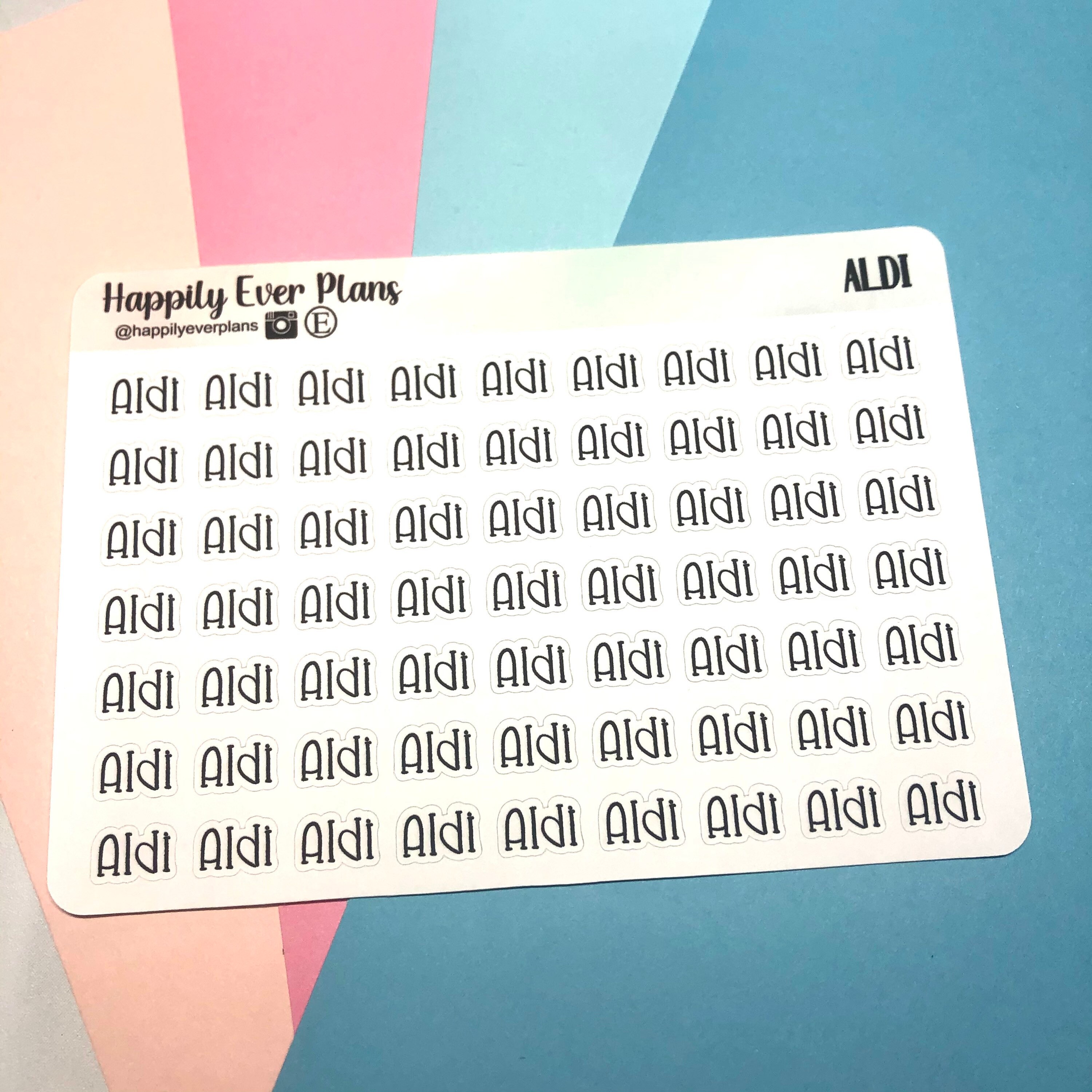 Aldi Script Sticker / Black Script Sticker / Aldi Grocery Etsy