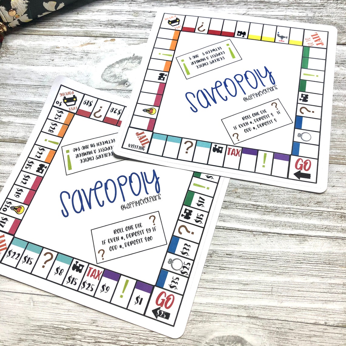 SAVEOPOLY Saveopoly Monopoly Inspired Saving Chart Game / Etsy