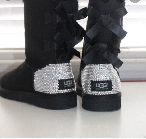 ugg boots with bows and rhinestones