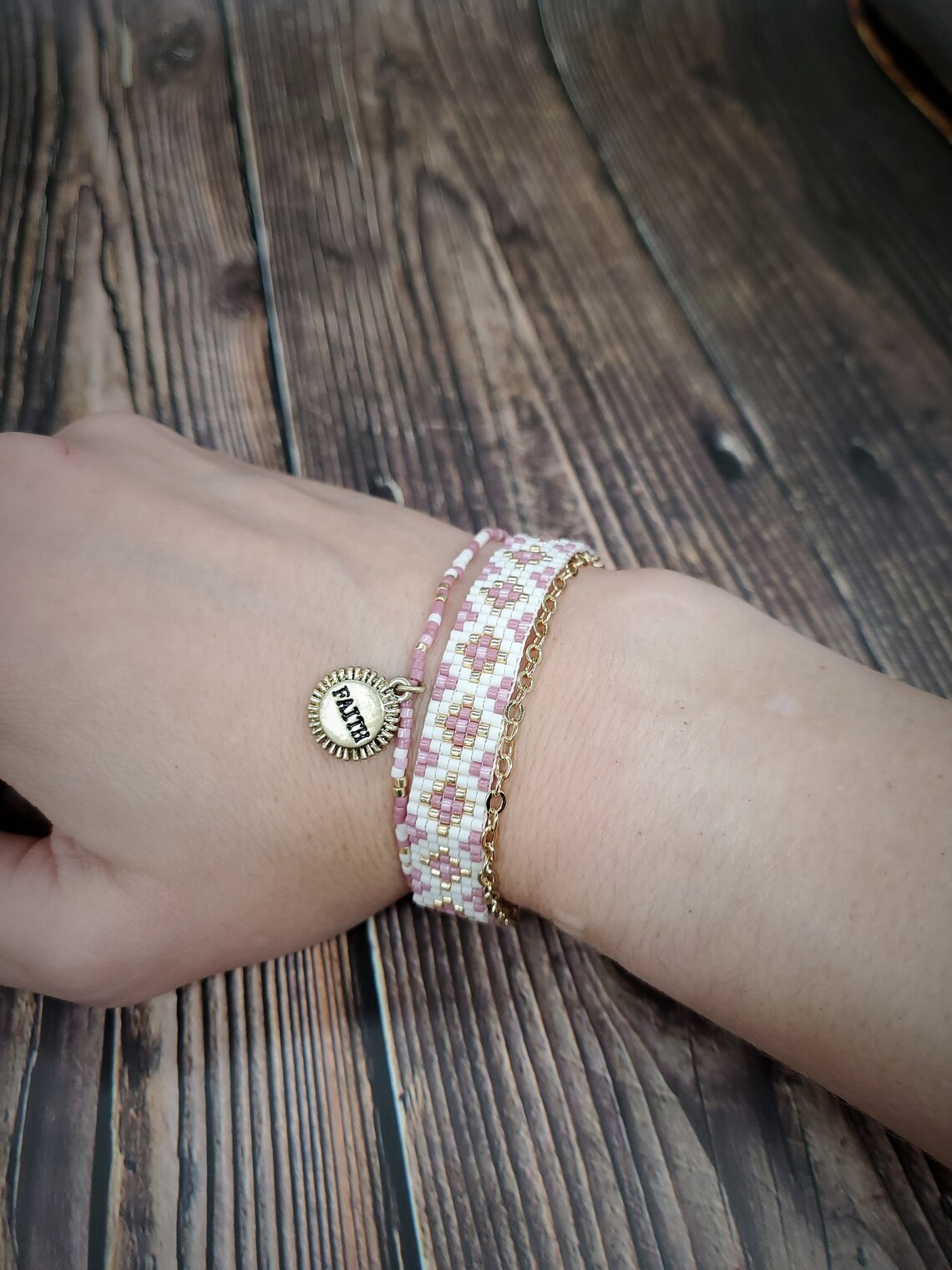 Handmade Triple Strand Beaded Bracelet Etsy