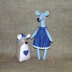 Author&#39;s doll - OOAK rag RAT toy, Handmade soft Mouse Toy, Fabric RAT Toy gift, Polka dot Mouse cloth toy, Textile stuffed Rat toy