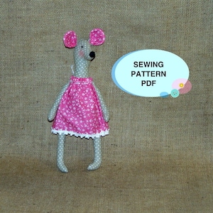 Stuffed rat toy pattern - How to sew mouse doll, PDF Mouse Sewing Pattern, tiilda mouse - just pattern & supplies list, Ukrainian seller