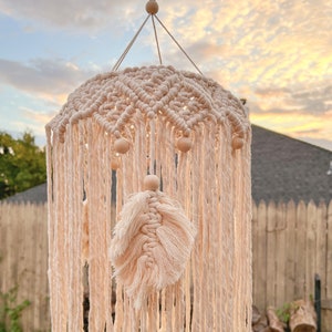 Feather Mobile | Boho Chandelier | Large Macrame Mobile