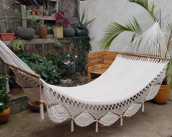 Beige Hammock with wood