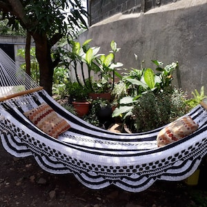 White and Blue Hammock, natural cotton, special for a gift