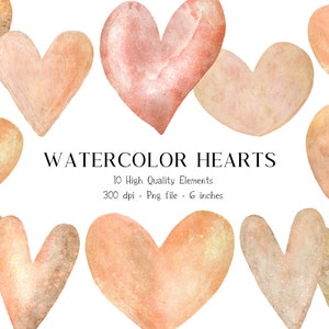 Watercolor Clipart, Hearts Clipart, Hearts Clip Art, Wedding Clipart, Love Clipart, Valentines Day Clipart, Valentines Clipart Hearts Png