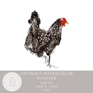 Rooster Png, Rooster Clipart, Watercolor Clipart, Farm Animals Clipart, Country Western Clipart, Chicken Png, Watercolor Chicken Clipart