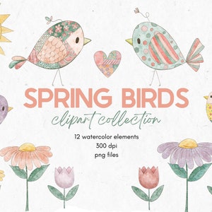 Clipart oiseaux, Clipart été, mignons oiseaux, Clipart oiseaux d'amour, Clipart soleil, oiseaux lunatiques, tulipes Clip Art, Clipart jardin de printemps