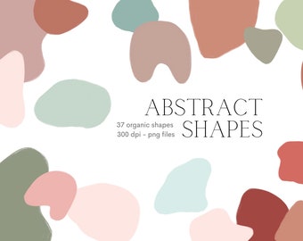 Organic Abstract Shapes Clipart, Boho Shapes Clipart, Modern Shapes Clipart, Boho Clipart, Minimalist Clipart, Mid Century Modern Clipart
