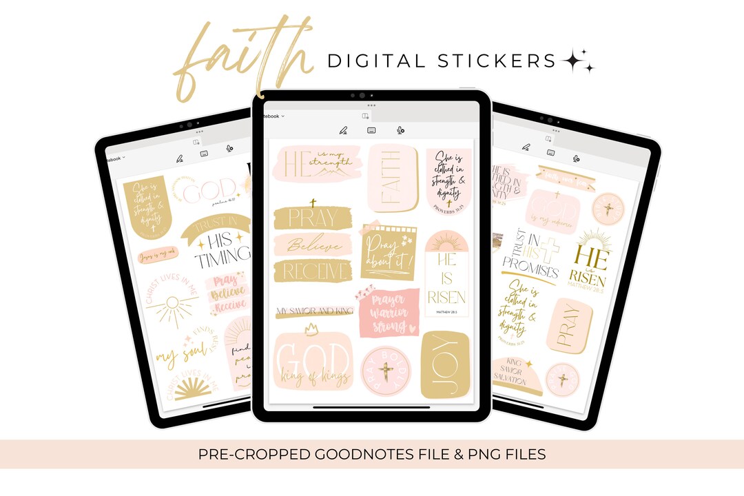 Faith Digital Stickers, Goodnotes Stickers, Christian Stickers, Digital ...