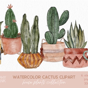 Imágenes prediseñadas de cactus en acuarela, imágenes prediseñadas de plantas en maceta, imágenes prediseñadas de plantas de interior, imágenes prediseñadas de plantas de interior, cactus PNG, imágenes prediseñadas de amantes de las plantas, imágenes prediseñadas de suculentas