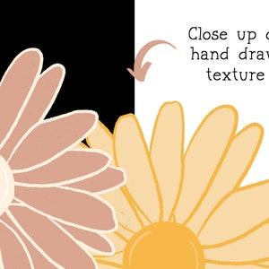Pastel Retro Daisy Clipart, Boho Clipart Flowers, Flower Doodles, Groovy One Baby Shower Clipart, Kids Flower Clipart,Spring Floral Clipart image 5