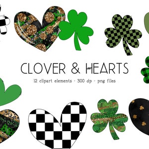 Clipart de la Saint-Patrick, Saint-Patrick fond coeurs Png, Saint-Patrick Png, Lucky Clover Clipart, coeurs verts Png, mars Clipart