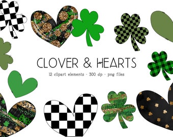 St Patrick's Day Clipart, St Patricks Day Background Hearts Png, St Patricks Day Png, Lucky Clover Clipart, Green Hearts Png, March Clipart