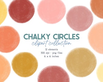 Circle Clipart, Circle Backgrounds, Chalk Clipart Circle, Textured Background, Digital Planner Stickers, IG Highlight Covers, Clipart Shapes