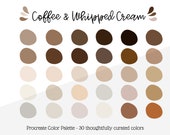 Coffee Procreate Color Palette, Coffee Color Palette Procreate, Iced Coffee Procreate Colors, Boho Procreate Palette, Neutral Browns Palette