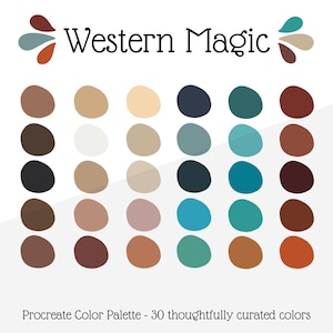 Procreate Farbpalette Western, Boho Farbpalette für Procreate, Wild West Procreate Colors, Procreate Palette Desert, Southwestern Colors
