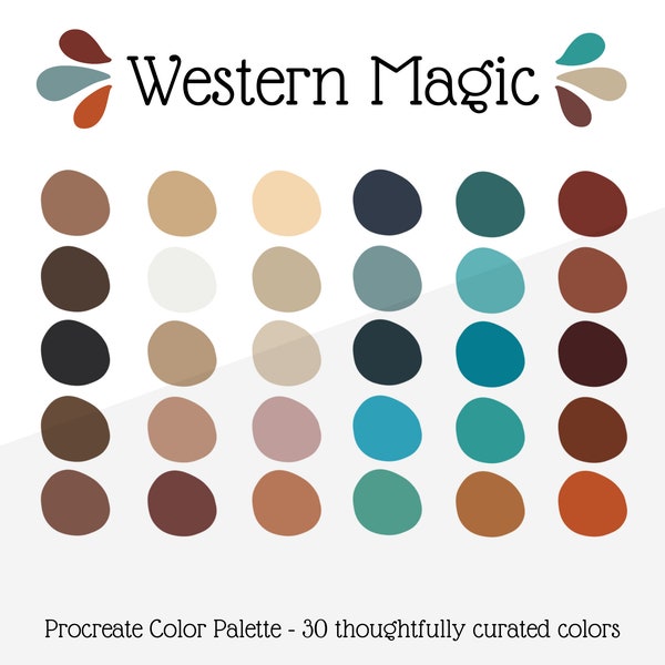 Procreate Color Palette Western, Boho Color Palette for Procreate, Wild West Procreate Colors, Procreate Palette Desert, Southwestern Colors