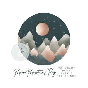 Montanhas PNG, Clipart de Natureza Selvagem, Clipart de Montanhas, Clipart de Natureza, Aventura PNG, Desenhos Redondos de Sublimação, Paisagem PNG, Clipart Boho
