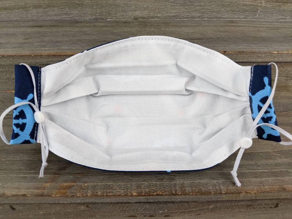 Nautical/boating Theme Face Mask 100 Cotton Nose Wire Etsy
