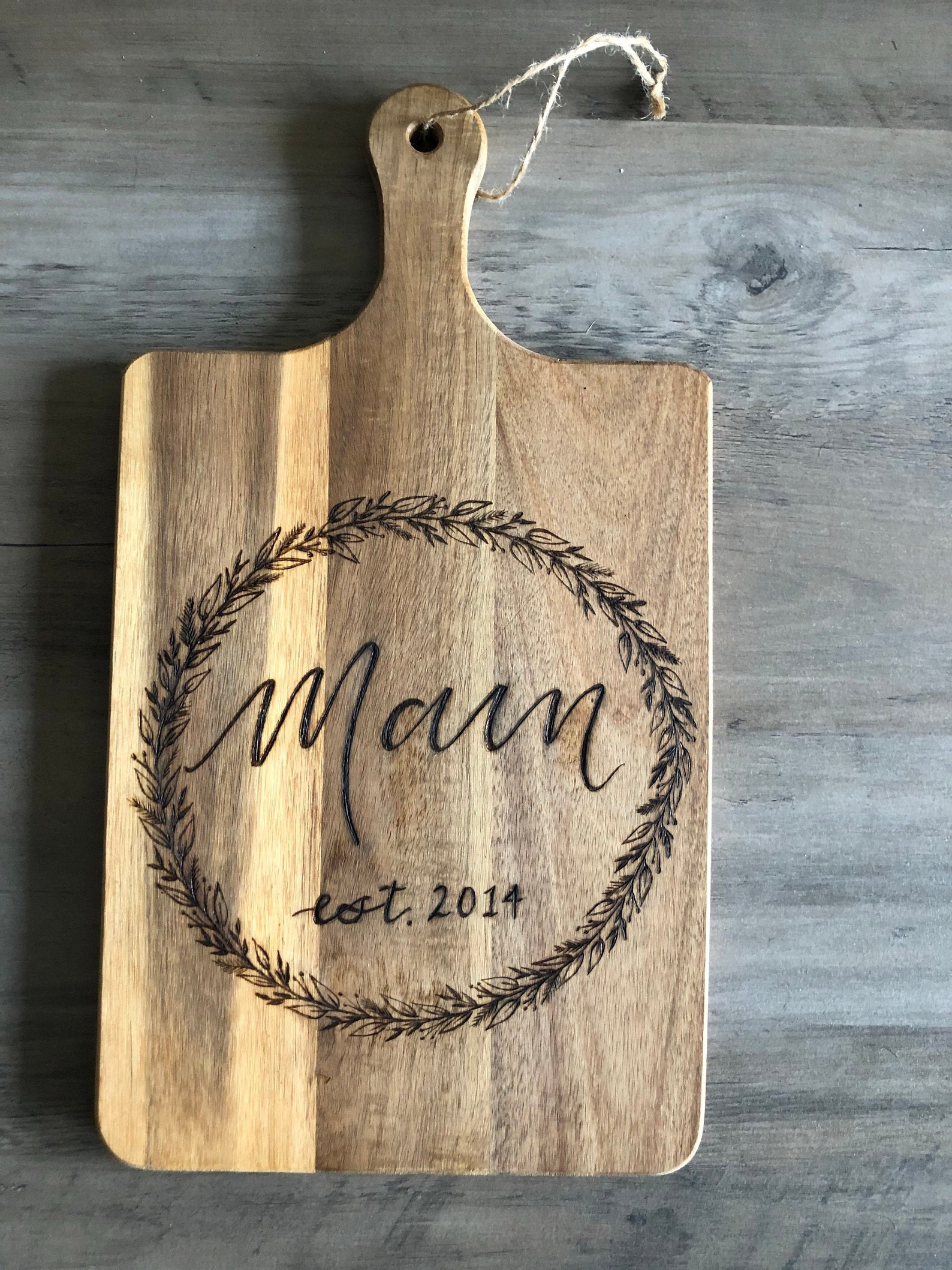 Personalized Farmhouse Cutting Board Last Name Cutting Board Etsy