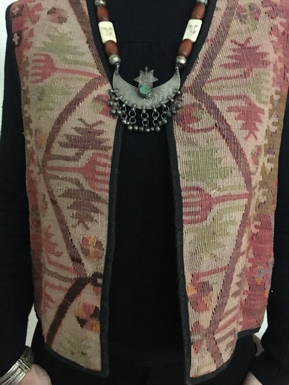 Turkish Kilim and Wool Vest