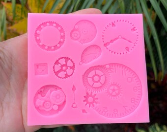 STEAMPUNK Silicone Soap Candle Mould Melt & Pour 1 x Mica Shimmer Resin STEAMPUNK Silicone Soap Candle Mould Melt & Pour 1 x Mica Shimmer Resin