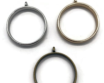 Offene runde Lünette: Harz-Schmuckanhänger (32.5 mm)