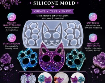 Stampo in silicone per nocche di gatto: portachiavi e stampo in resina per impronte di zampa di gatto