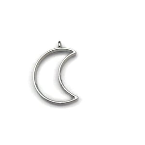 5pc +, MOON SHAPE, Silver Bezel, Open Back Bezel, Resin Bezel, Bezel Settings, Moon Charm, Bezel Pendant, Open Bezels, Open Bezel Setting