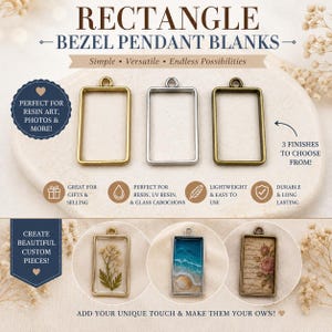 Rectangle Open Back Bezel: Resin Jewelry Making Supplies