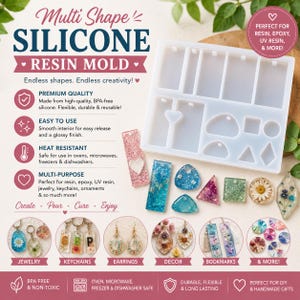 Silicone Pendant Mold: Geometric Resin Casting, Jewelry Making