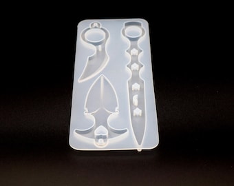 Resin Keychain Mold: Letter Opener, Knife Silicone Casting Mold
