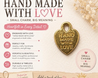 Adornos dorados hechos a mano con forma de corazón: Etiquetas para joyería DIY, recuerdos de boda (40 unidades)
