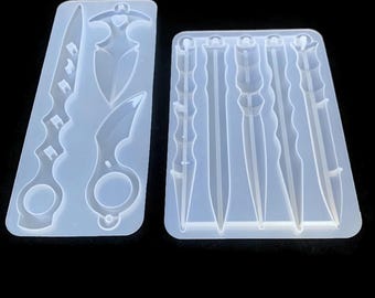 Resin Keychain Molds: Letter Opener & Knife Silicone Molds