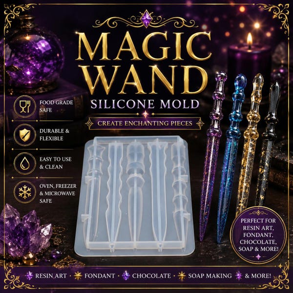 Magic Wand Keychain Silicone Mold: Resin Casting, Letter Opener